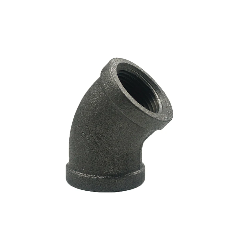 Home Design Pipe Fittings Malleable Iron Black 3/4 Inch 45 Degree Elbow for Pipe Furniture Diy BSP, 