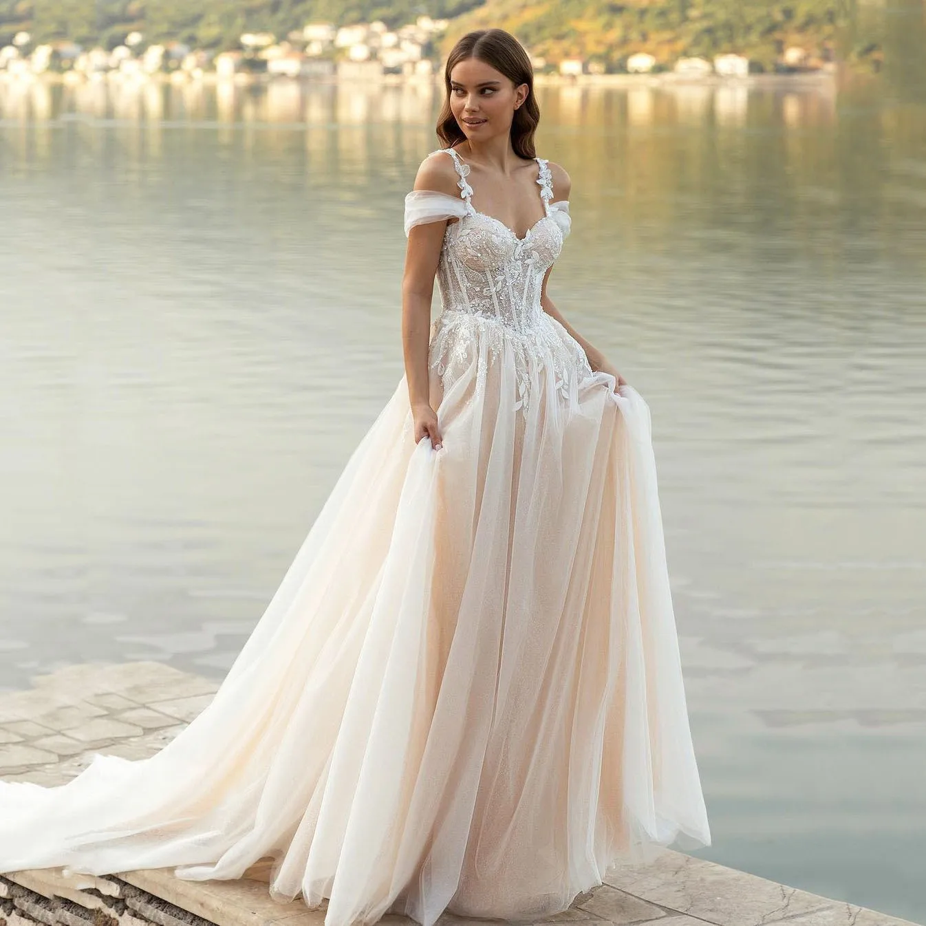 Y0426 Mermaid Wedding Dress for Bride One Shoulder Simple A-line Small Tail  Plus Size White Wedding Dress Gown for Women