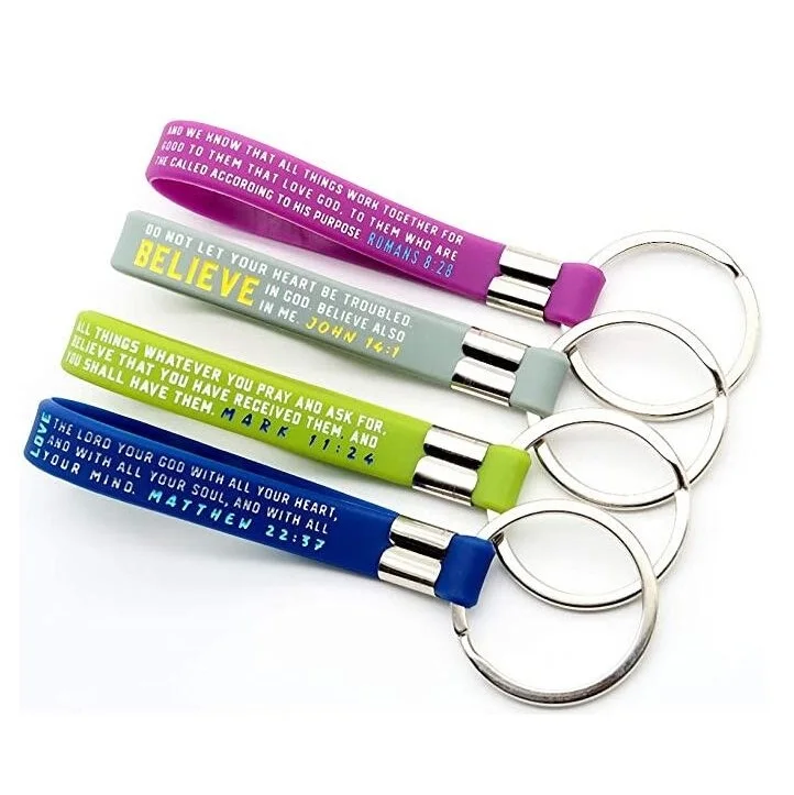 RTS Christian Inspirational Bible Keychains / Wholesale Bulk Religious Keyrings / Church Gifts Supplies Baptism Party Favors