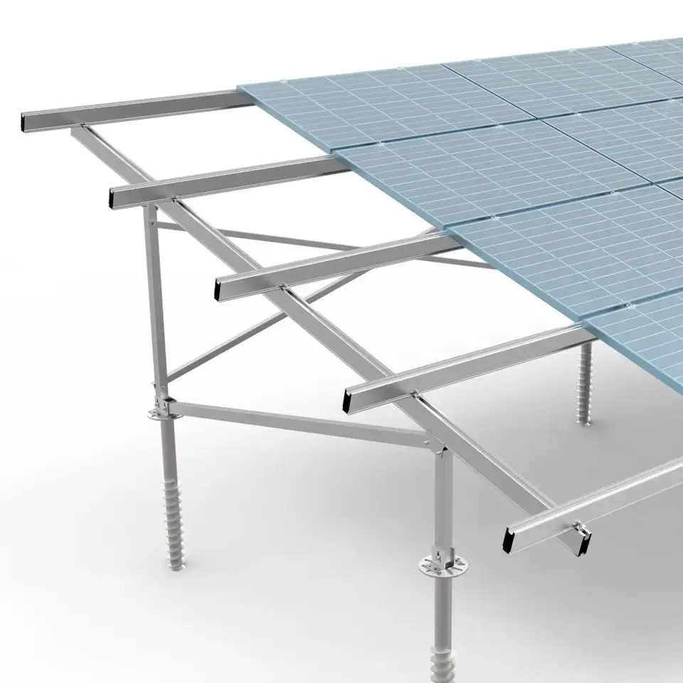 Pv Ground Racking System Solar Panel Ground Mounting Frames Rail Mount Kits Ground Mount Solar Racking System