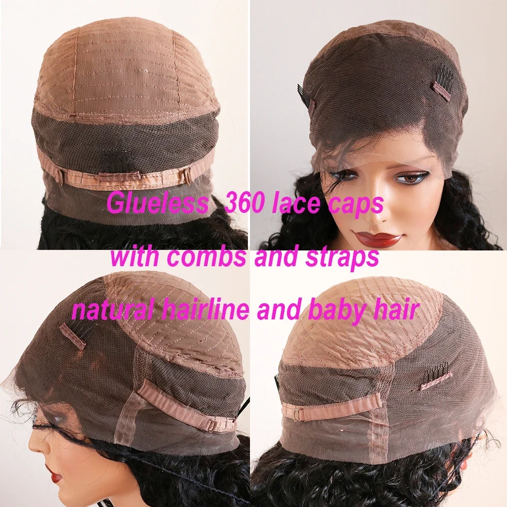 Ombre Chocolate Brown Kinky Curly Lace Front Human Hair Wigs Fechamento Transparente HD 360 Frontal Wig_voghion.com