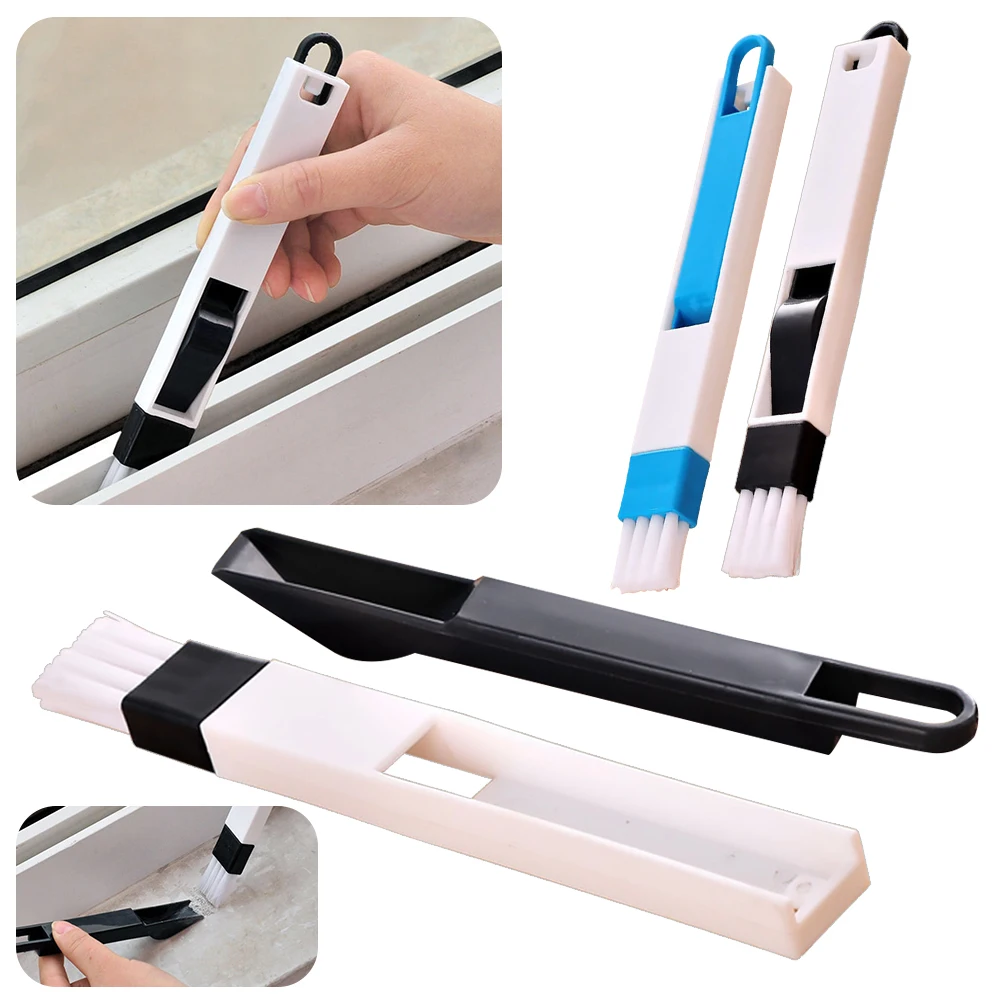 2 IN 1 Multipurpose Window Groove Cleaning Brush Dustpan Hot！ Tools Cleaner D3V9