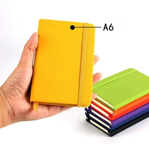 Promotional A6 Customized LOGO Printed School Pocket Portable Notebooks With PU Leather Journal for Office Gift