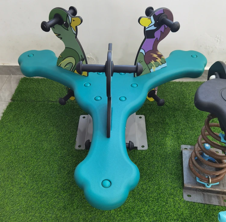 Children's Outdoor Plastic Seesaw Rocking Chair Outdoor Playground Spring Horse Toys the Seesaw Has Three Seats