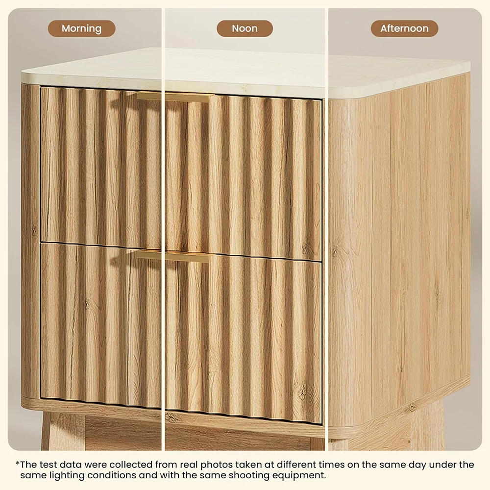 product modern nu deco end table wood top 2 storage drawers curved profile design bedroom furniture mh25866-6