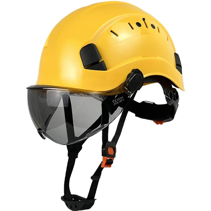 ANT5PPE Safety Helmet with Visor Earmuff Attached ABS Hard Hats CE EN397  Certified for Climbing Rescue CE EN394 ANSI