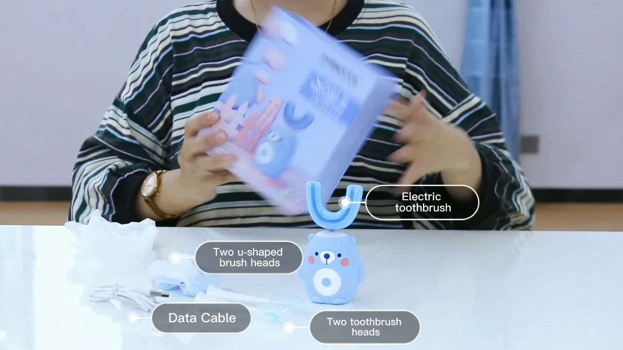 Dycrol Wholesale Silicone U Shape Kids Toothbrush Ultrasonic Sonic