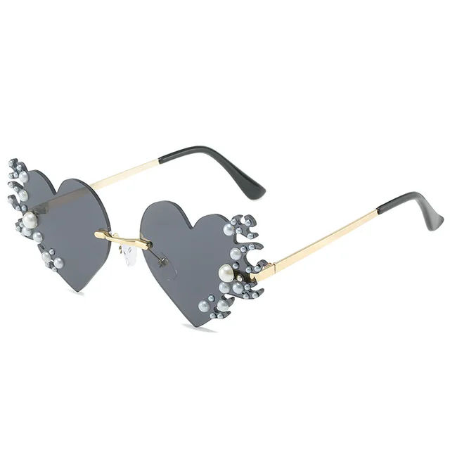 GWTNN OEM Anteojos Sol 2022 Fashion Rimless Colorful Love Heart Hip-hop Sun Glasses