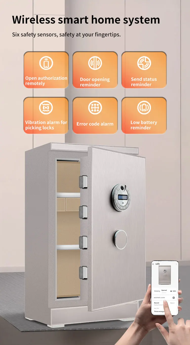 CEQSAFE China Customized TUYA APP WIFI Fingerprint Password Safe for Home & Office supplier