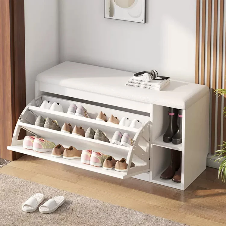 High Quality Double Row Display Shoe Bench Multifunctional Shoe Rack Cupboard Storage Cabinet
