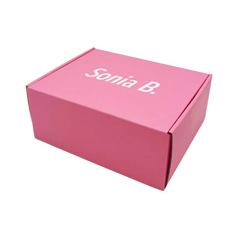 Custom Logo Cardboard Cartons Shipping Mailer Box Pink Cosmetic Set Cosmetics Mailing Skin Care Corrugated Packaging Boxes