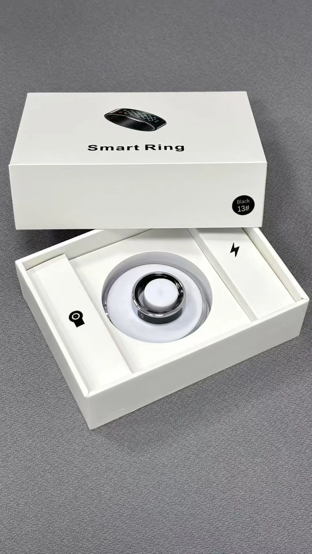 SY01 Smart Ring with Display Screen - Touch Charging - Take Photos - Measure Heart Rate - Monitor Blood Oxygen - Track Sleep
