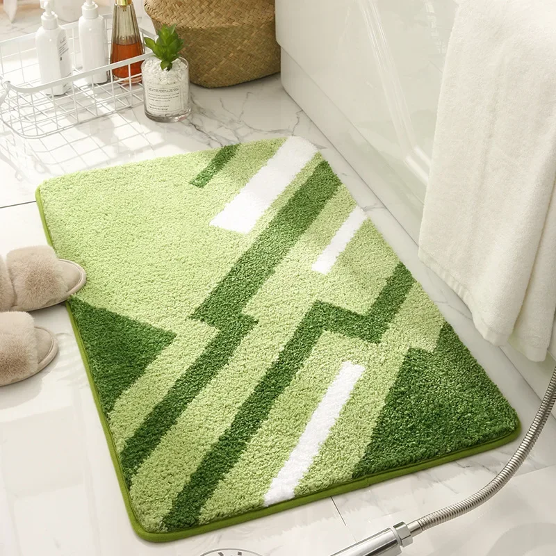 Factory Supply High Quality Bathroom Mat Designer Anti Slip Tuft Stripe Bath Rug