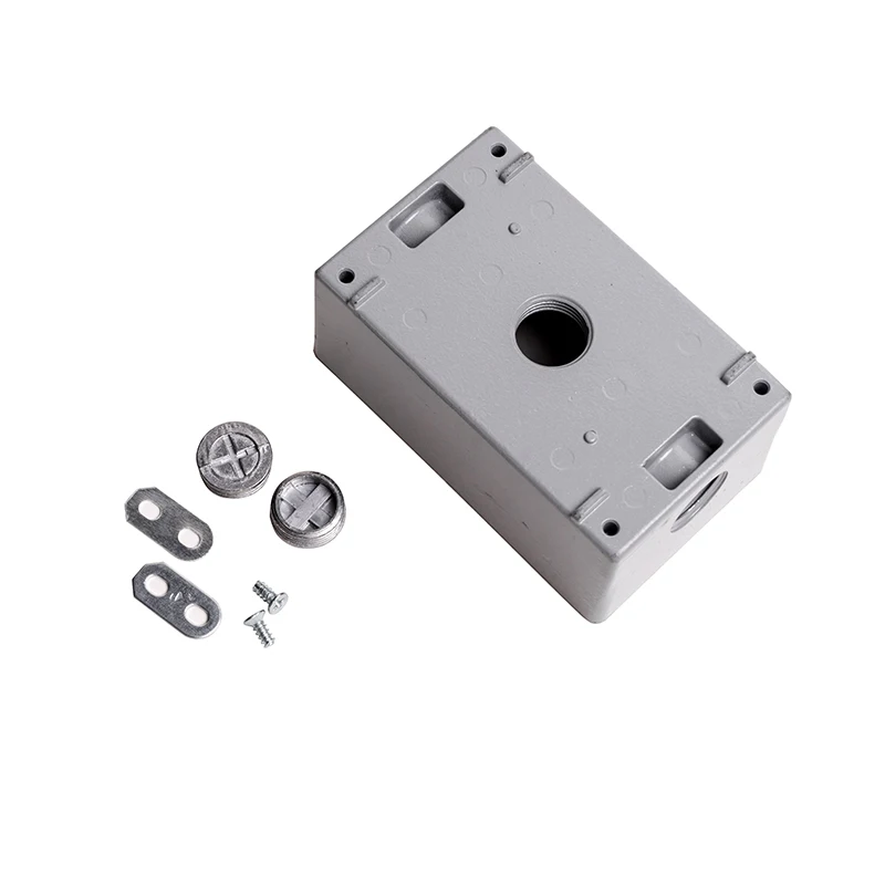 2-Gang Weatherproof Box Threaded Device Outlet Box Aluminum Die Cast ...