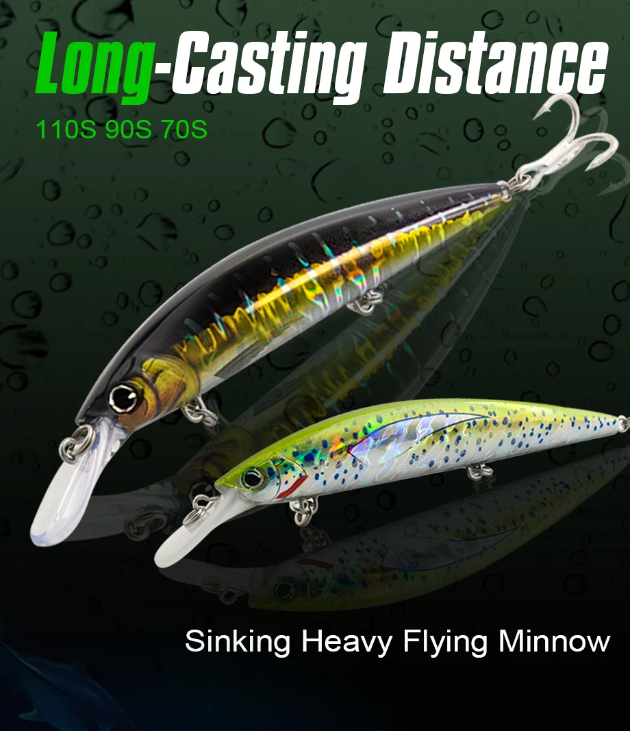 Fjord 2024 New Deep Minnow Lure 110mm Lips Glowing Sinking Minnow Lure ...