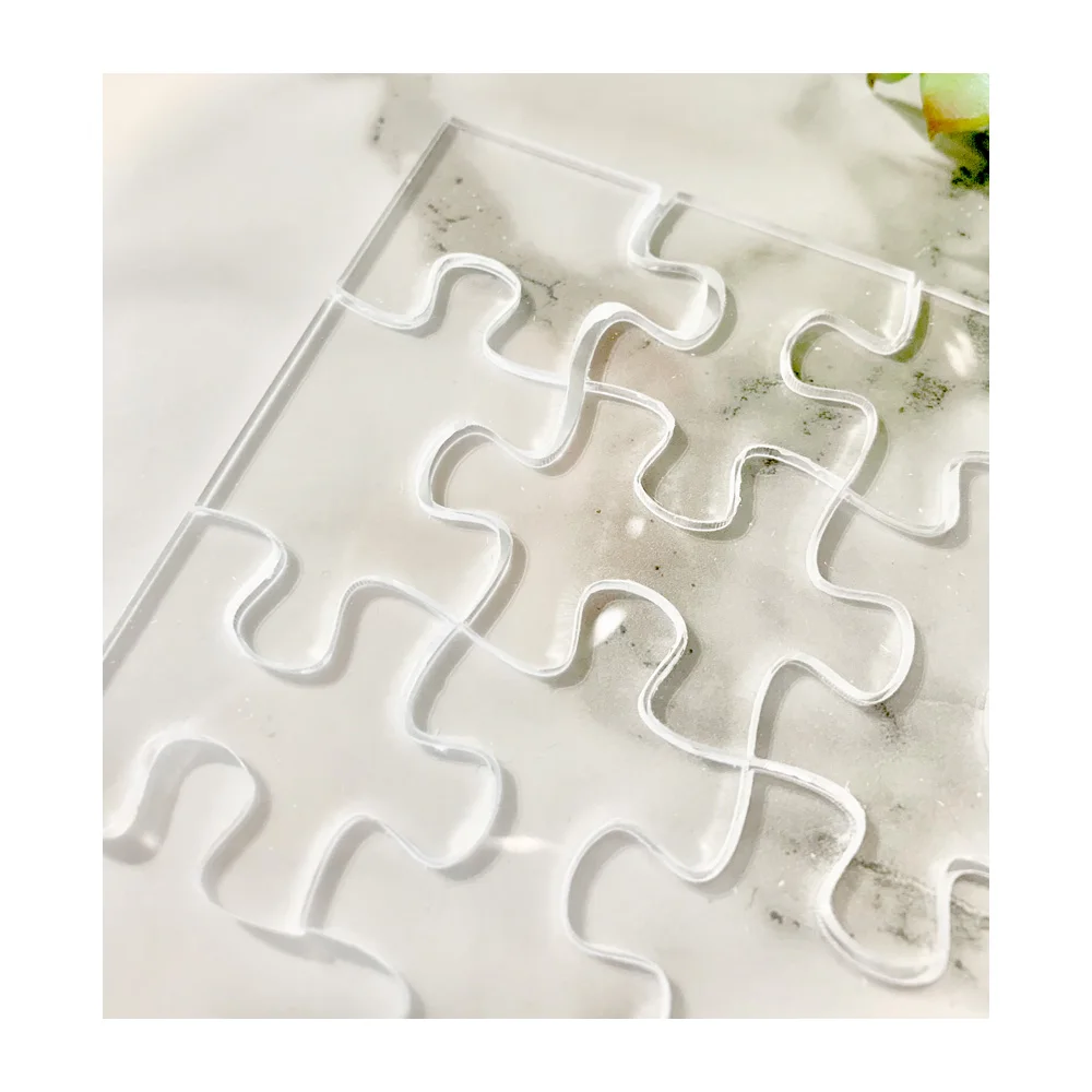 空白のアクリルパズル防水クリスタルクリアパズルピースアクリル