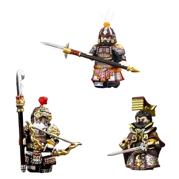 Ancient Soldier General King Armor Knight Guard Plastic DIY Building Blocks Educational Toys for Boys Kids Girls