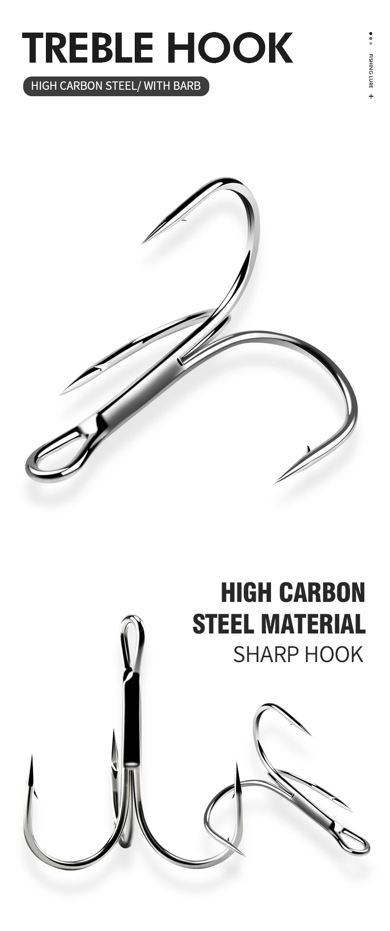 Dn Wholesale Treble Hooks Saltwater High Carbon Steel Treble Hooks ...