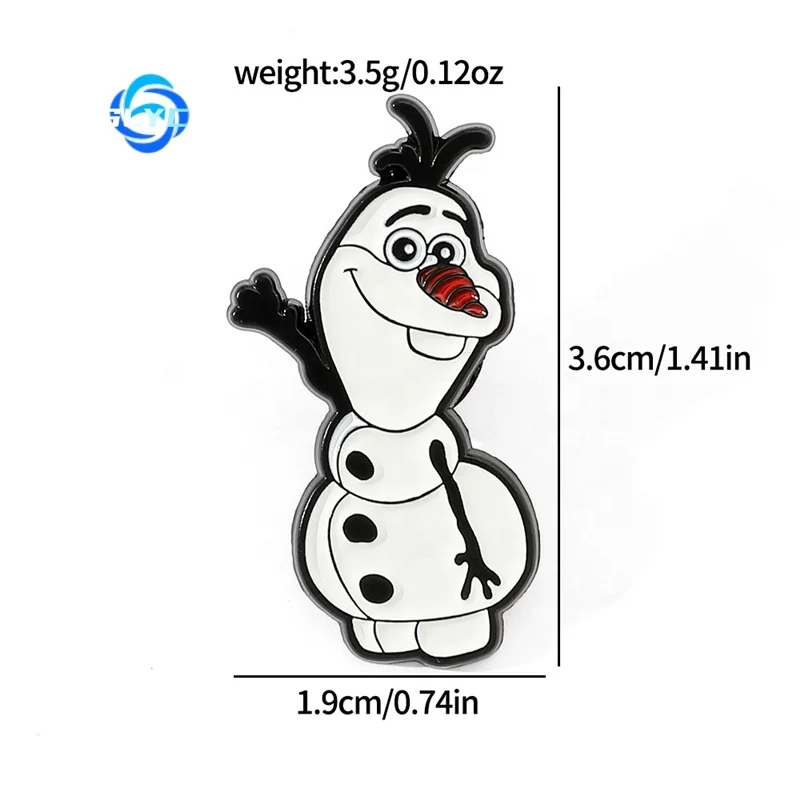 オラフページ Cute Olaf Metal Brooch Badge - Perfect Frozen Accessory