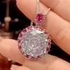 White diamond pendant with Chopin chain