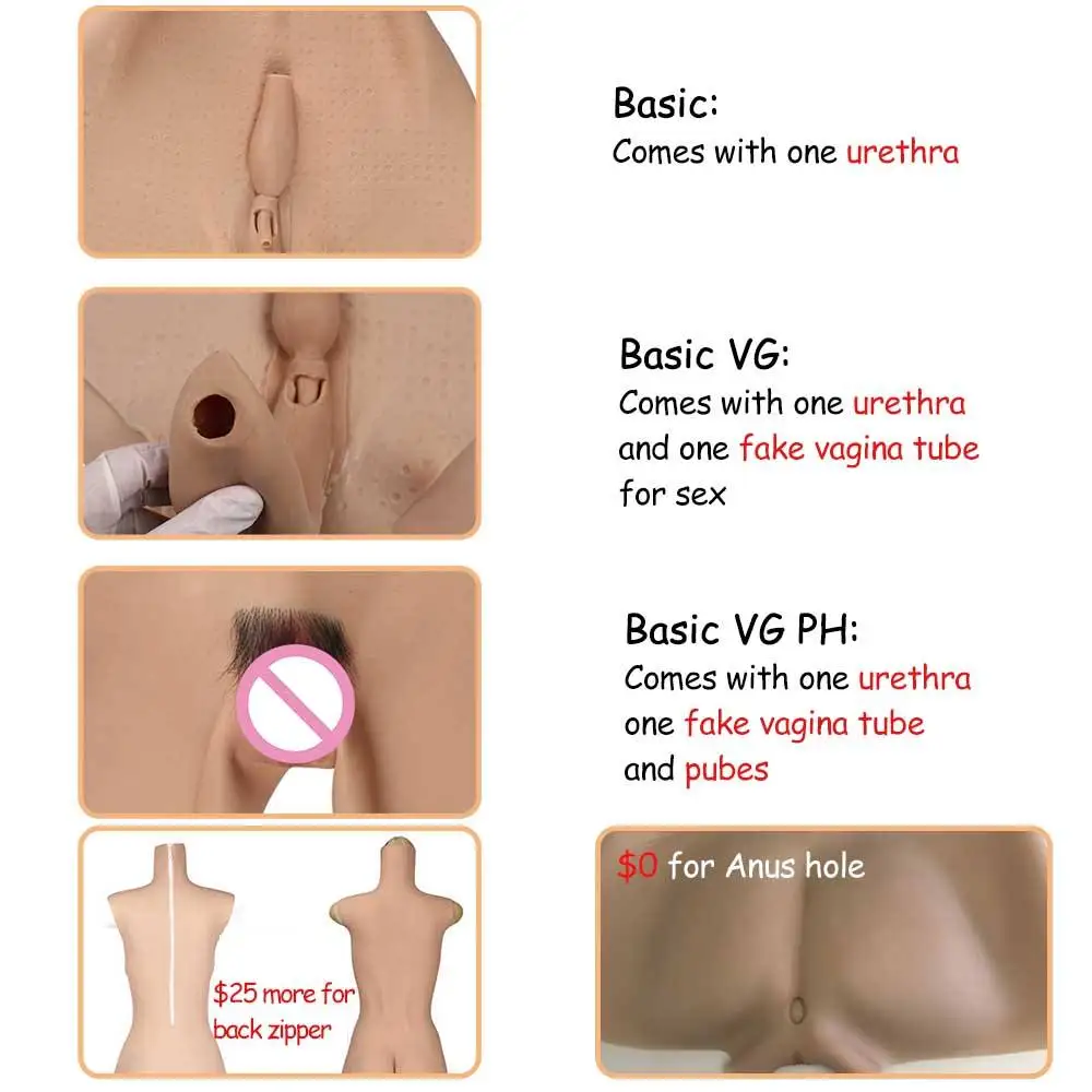 TRAVESTITO COMPLETO IN silicone finta vagina da uomo realistico TS