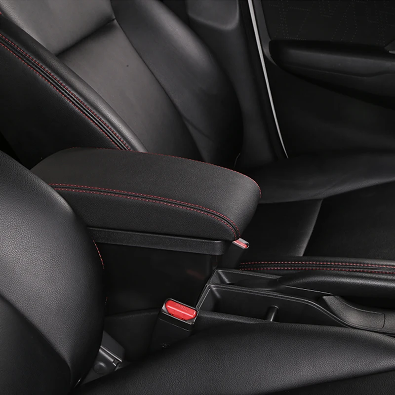 product car central storage box universal pu leather armrest box for vw lavida console storage box-5