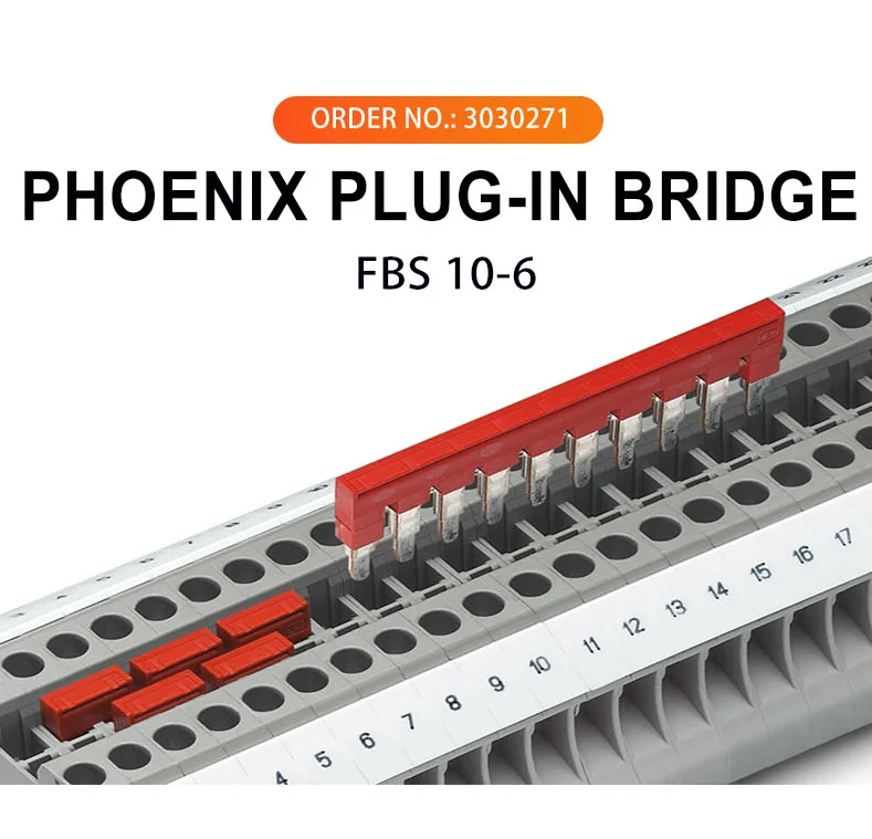 Phoenix Contact Fbs 10-6 Center Fixed Bridge For Din Rail Terminal