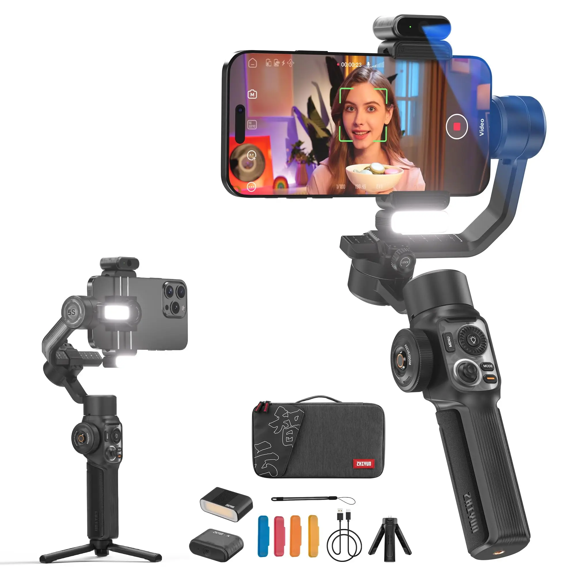  Smooth 5S AI / AI Pro Gimbal Stabilizer for Smartphone 3-Axis Phone Gimbal with AI Tracker