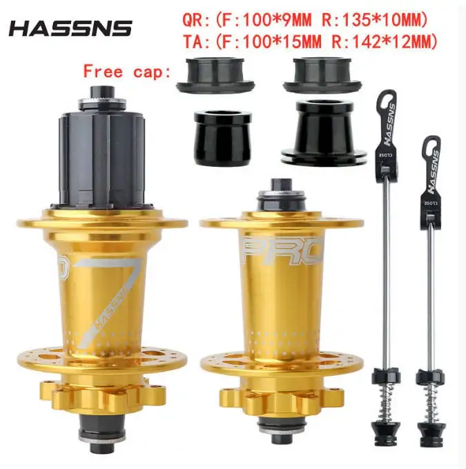HASSNS PRO7 MTBハブ 36 32 24穴 6ポール レインボーベアリング