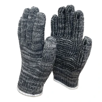 High Quality cotton/polyester string knittedseamless gloves with PVC dots on both side cotton gloves