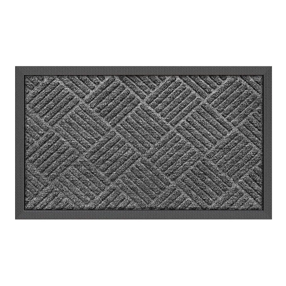 Embossed Pattern Texture Molded Outdoor Door Mats Rubber Polyester Material Commercial Entrance