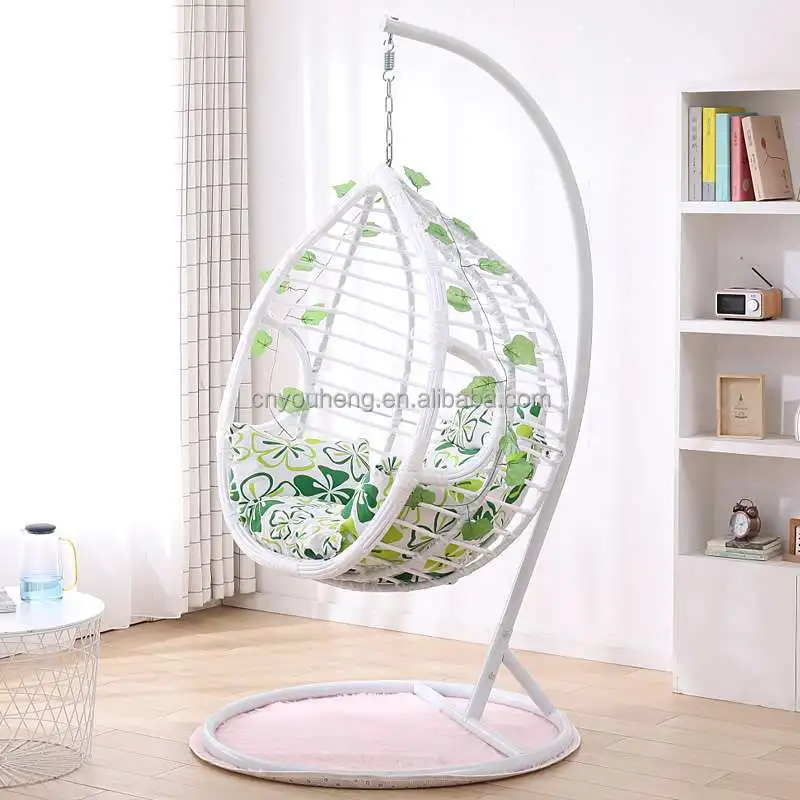 High-Swing Chairs With Metal Frame and Cotton Rope Wicker Swings for Indoor or Patio Use Camping Canopy With Rattan Material
