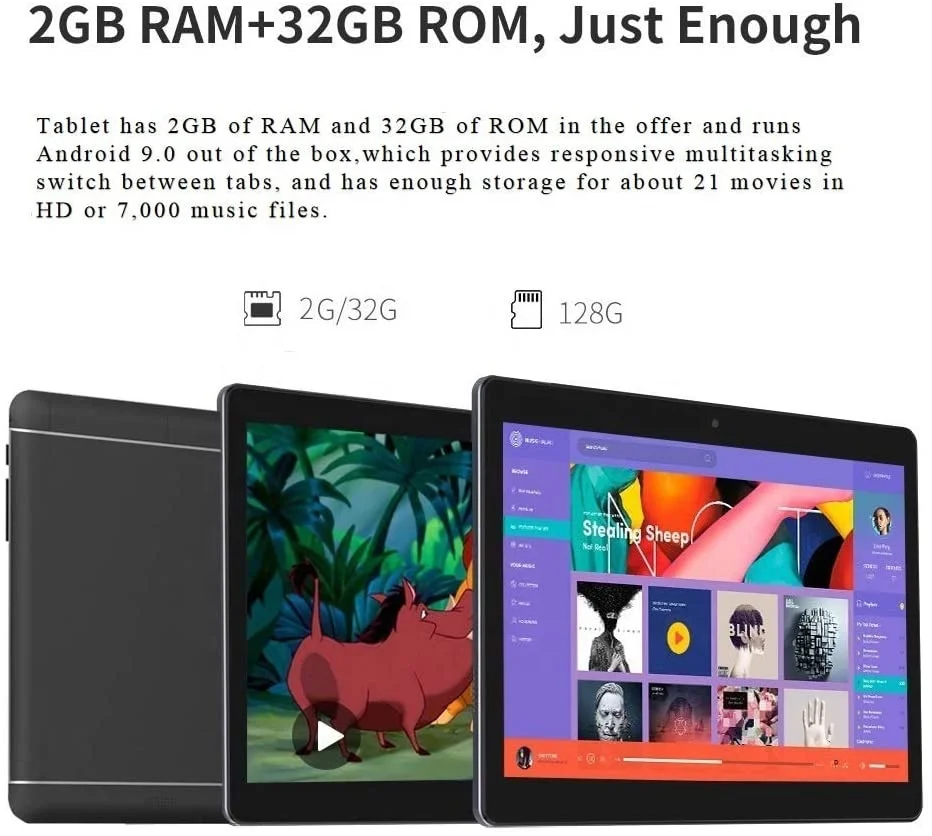 
TabNew Android 9,0 3G телефонные планшеты с 2 Гб ОЗУ + 32 Гб ПЗУ две sim-карты 2 Мп + 5 Мп камера WiFi GPS Quad 