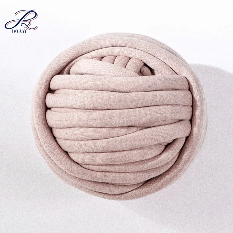 Factory Arm Knitting DIY Roving Jumbo Thick 2CM Braid Hand Knitting Cotton  Giant Tube Chunky Big Yarn