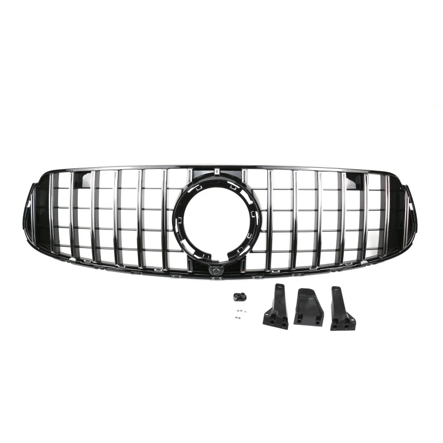 product tiypeor front bumper grille for mercedes benz glc class w253 2020  car silvery mesh grill front body kits-8