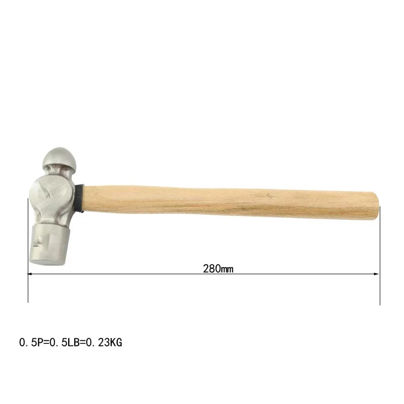 304 Stainless Steel Rust Resistance Corrosion Resistance Low - Intensity Magnetism Wooden Handle Hammer Ball Pein details