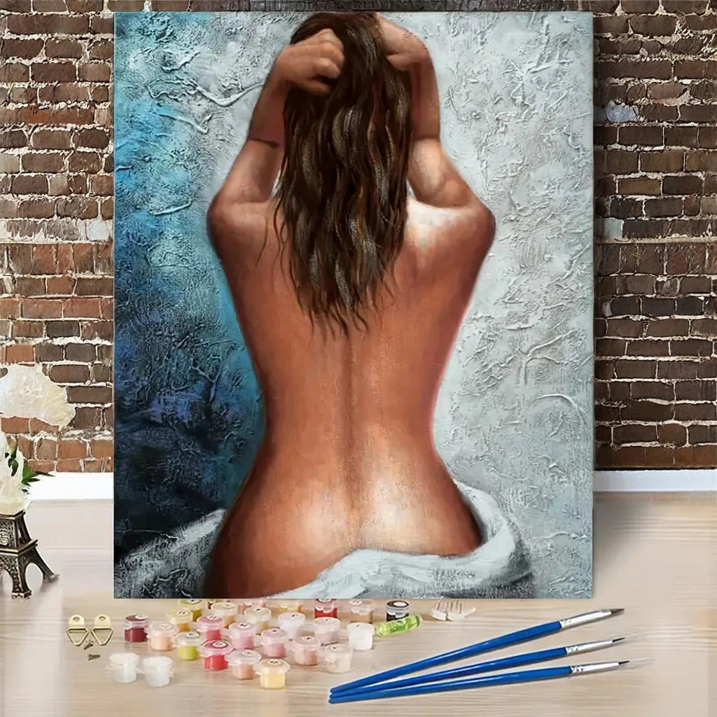 Set of DIY Digital Oil Paintings Sexy Art Goddess Canvas Wall Decoration Classic Style Nude Still Life Bedroom Home Landscape