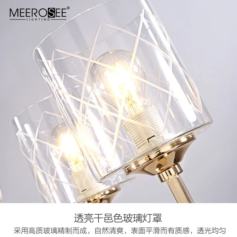 Meerosee 2021 Good price Pendant Lamp Iron Chandelier with Glass Shade Modern Chandelier MD86752