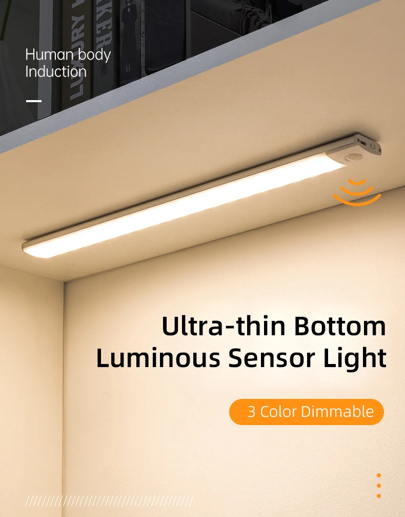 Ultrathin Indoor Lighting Bottom Luminous Kitchen Closet