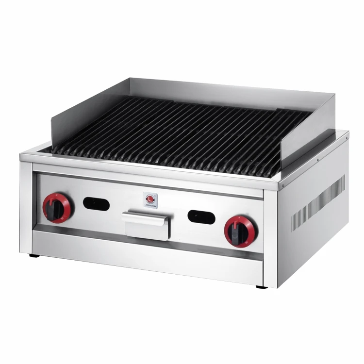 Commercial Gas Lava Rock Grill Heavy Duty Stainless Steel Construction  Restaurant Grade Cooking Equipment