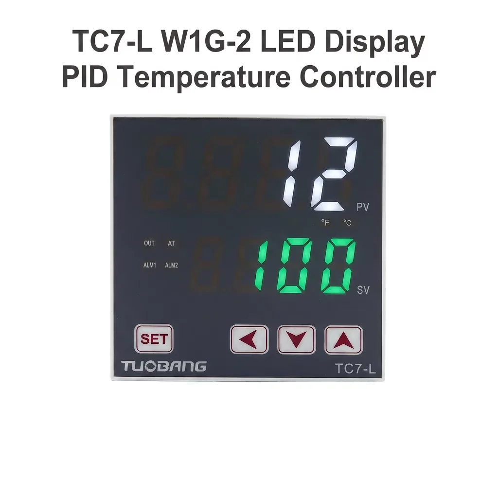 TUOBANG TC7-L W1G-2 Smart PID Temperature Controller K/E/PT100 Input 0-1370℃ ODM/OEM Industrial LED Thermostat for Packing