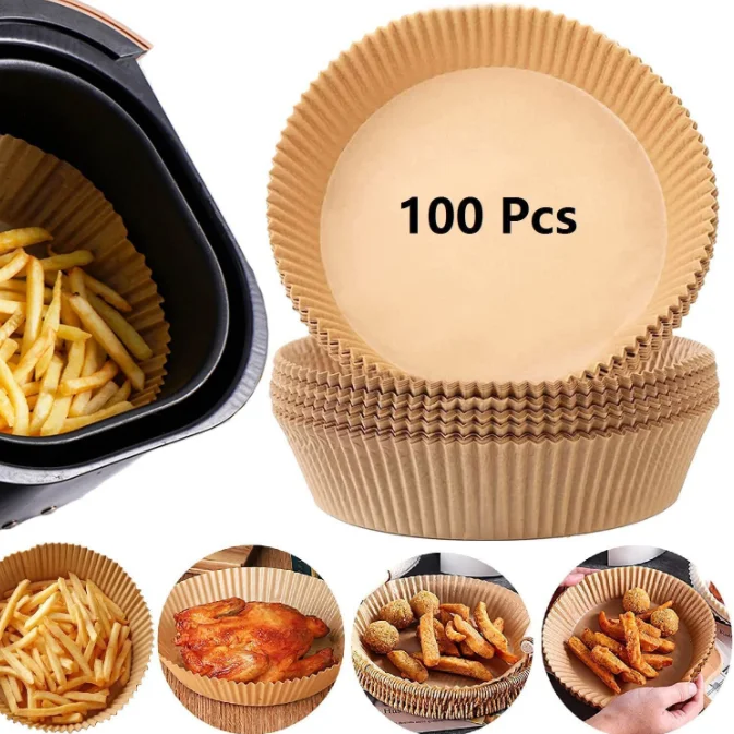 High Quality Round Disposable Parchment Paper Air Fryer Liner 100pcs