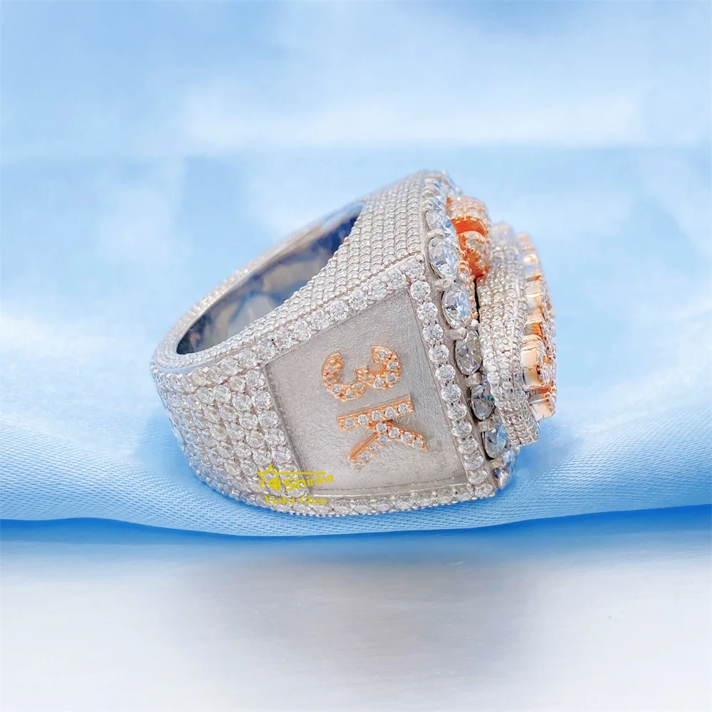 2022 Personal Custom Two Tone Iced Out Moissanite Diamond Champion Men Championship Rings