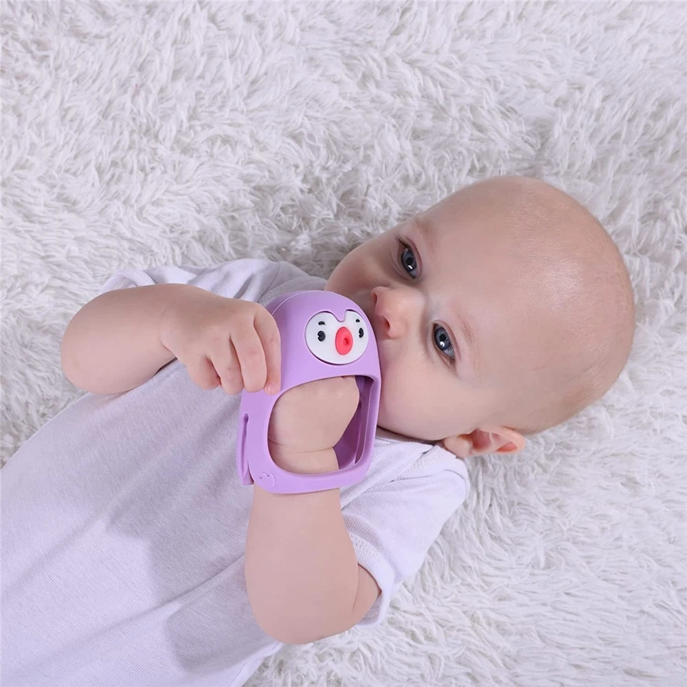 New Smily Mia Penguin Hand Pacifier Teether Toy For New Born For Breast