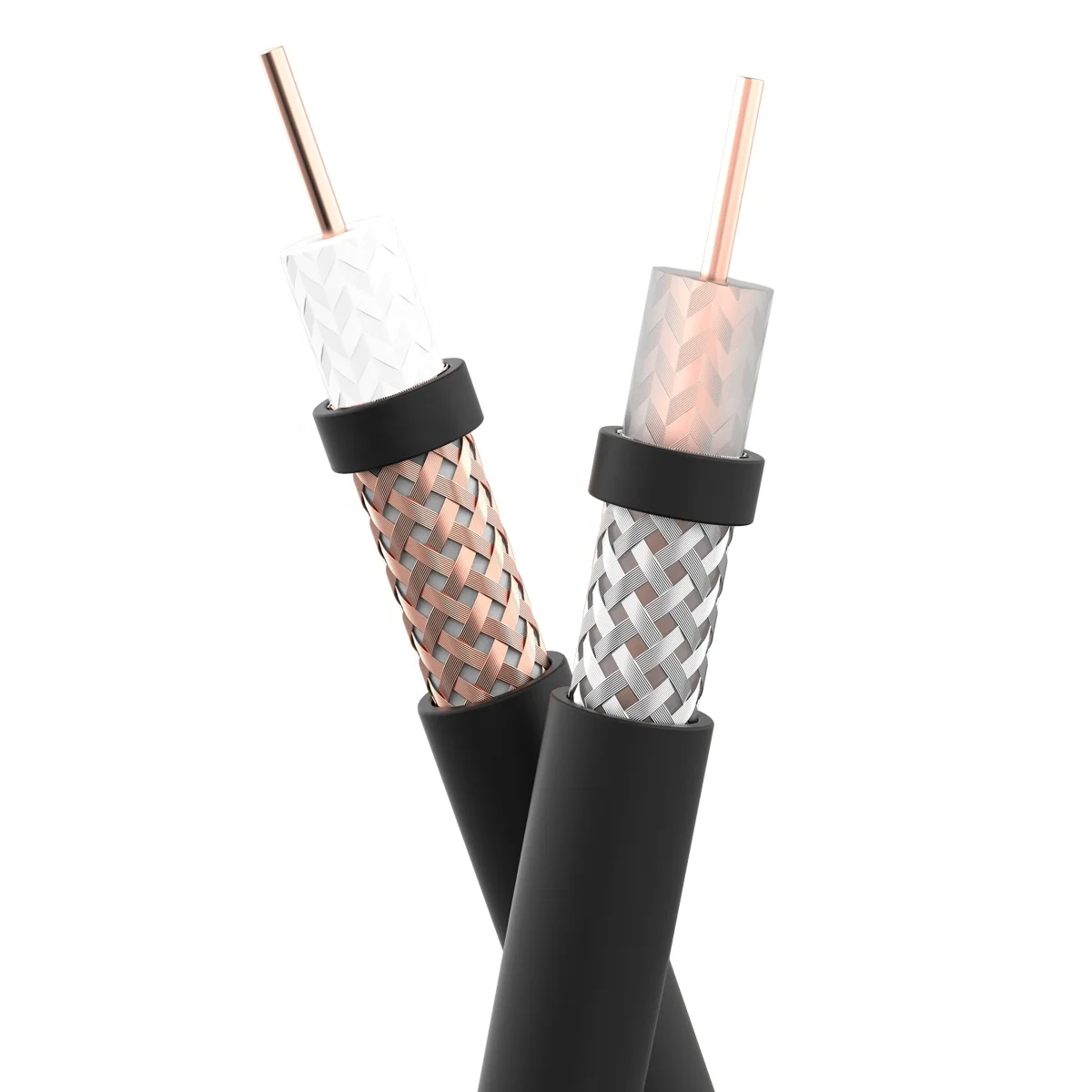 Cavo Coassiale RG6 30m Bianco – Diametro 7.3mm, Doppia Schermatura, Per TV Sat E DAB+ Con Connettori F