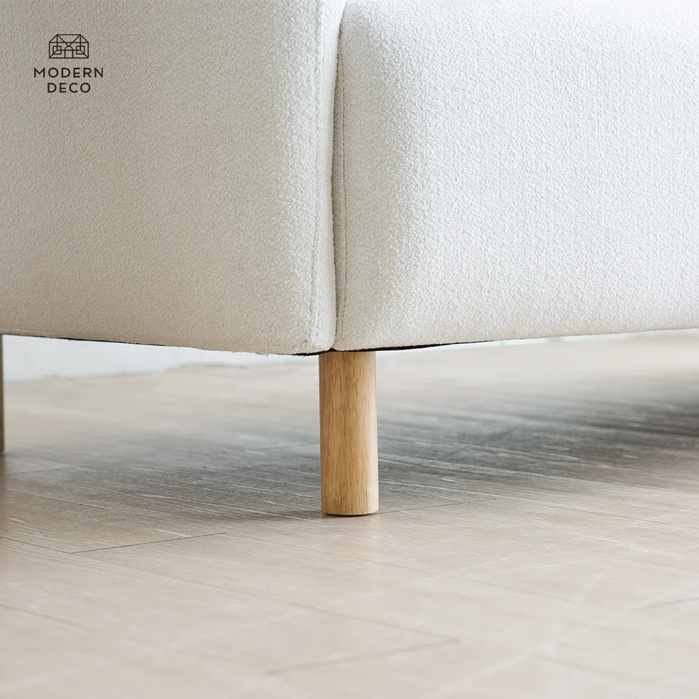 Savremeni dizajn 3 mjesta sofa za namještaj u sobu u bežu tkaninskoj kanapi s plušem udobno i lako montiranje
