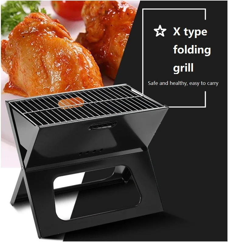 Garida Black Steel X Folding Bbq Grill Bbq Grills Outdoor Rack Outdoor