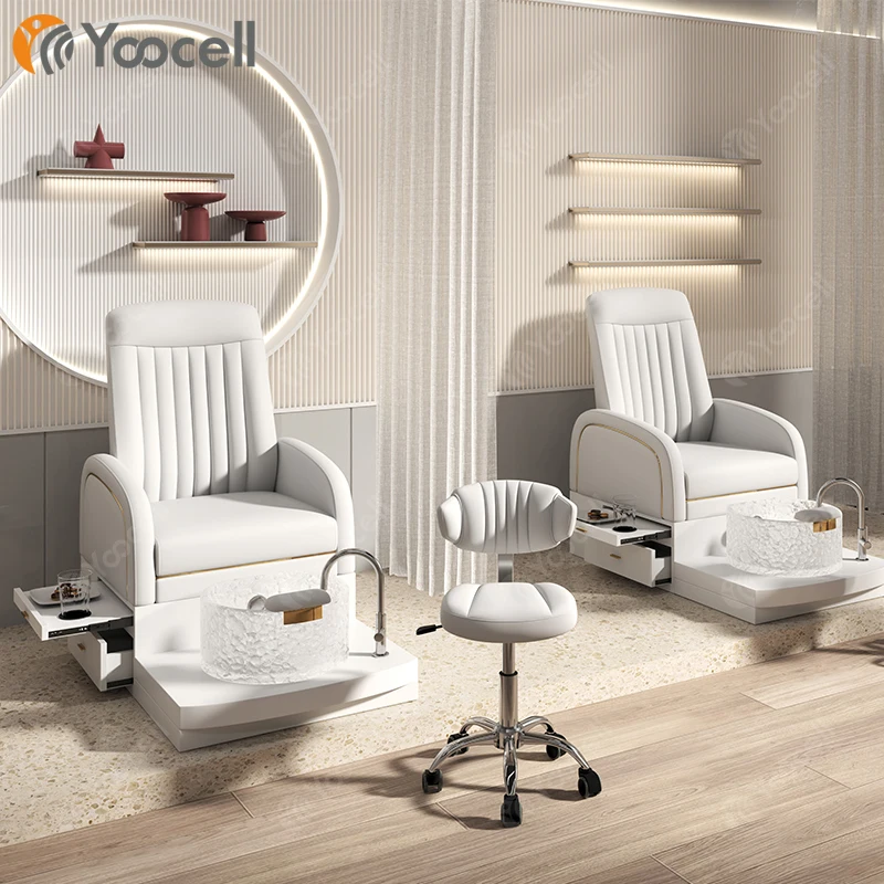 Yoocell 2022 New Design Beauty Nail Salon Spa Furniture Set Luxury Foot