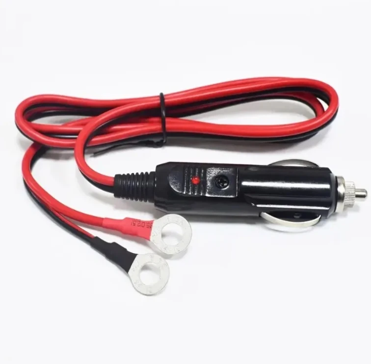 New 16AWG Cigarette Lighter Male to 8.4mm O-Ring Terminal E-Wood Car  Charger 12V 15A Fuse Automotive Inverter Jumper Power Cable