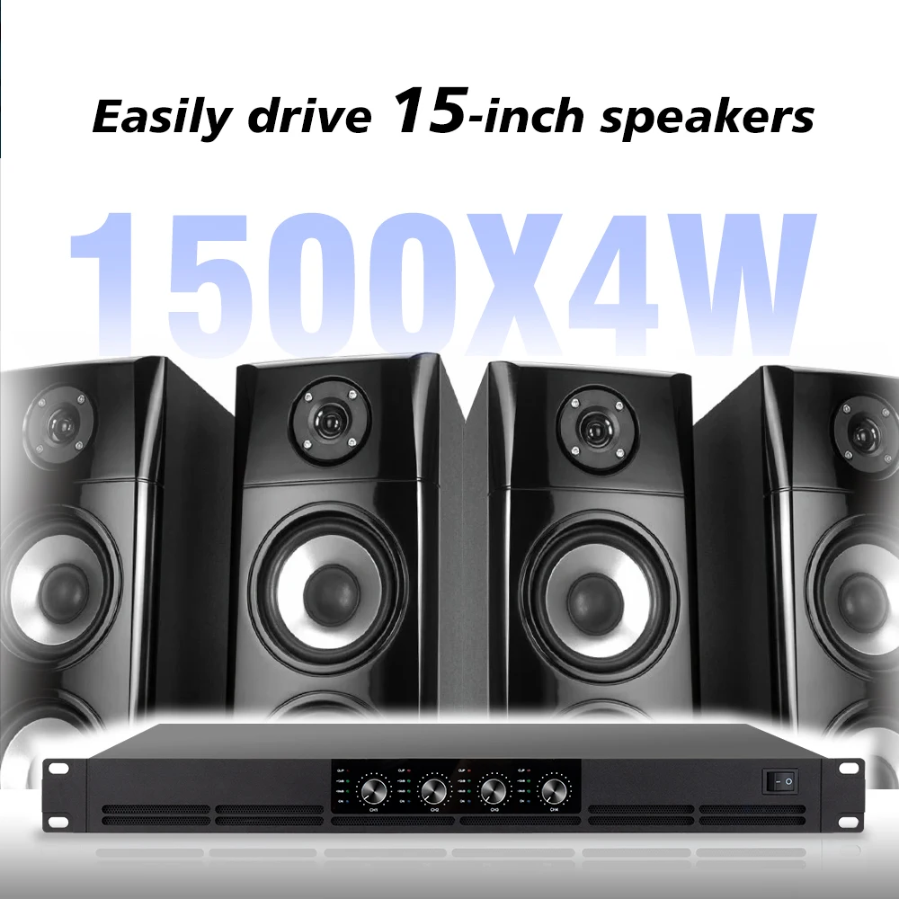 COKYIS Class G 2/4 Channel Digital Amplifier 1500W High Power Audio  Amplifier Professional 1U Power Amplifier